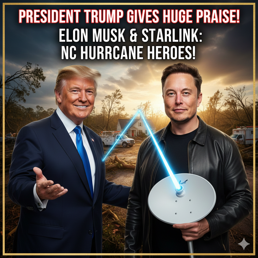 President Trump gives HUGE praise to Elon Musk for helping North Carolina recover from the hurricane with Starlink