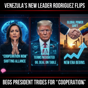 Venezuela’s new leader Rodriguez FLIPS, BEGS President Trump for “cooperation”