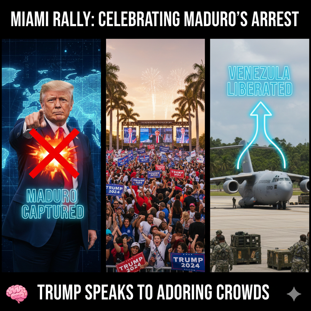 A rally in Miami celebrating Donald Trump’s arrest of Maduro